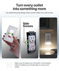 Three Pack Decor Night Light Wall Plate For Standard Outlets With Built In LED Night Lights, Automatic On Off Sensor, Easy Install