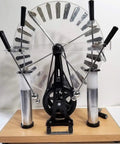 Wimshurst Static Electricity Generator With Wooden Stand Heavy Duty Lab Machine Featuring 12 Inch Discs And Leyden Jars High Voltage Demonstration For Classroom, Workshop And Science Hobbyists, front view