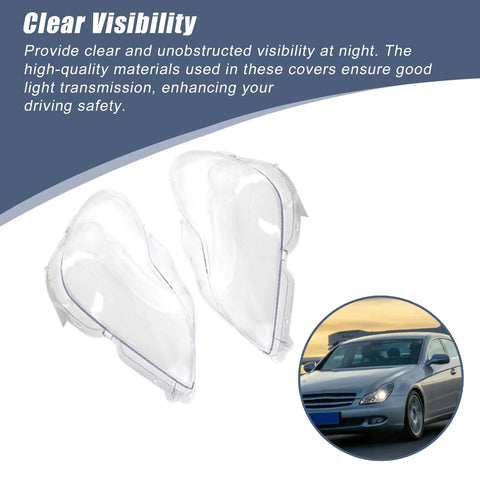 Mercedes Benz W219 CLS Headlight Covers Two Piece Front Left And Right Set With Crystal Clear Lens Shells Product Display