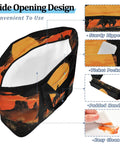 Reusable Western Desert Cowboy Style Insulated Cooler Bag with leak-proof compartment, showing wide opening and sturdy zippers