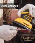 Brushless Cordless Detail Corner Sander Compatible With DeWalt 20V Max Battery Tool Only shown with quick sandpaper change.