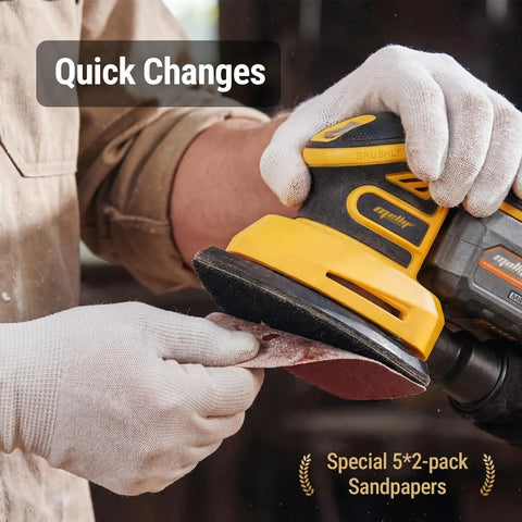 Brushless Cordless Detail Corner Sander Compatible With DeWalt 20V Max Battery Tool Only shown with quick sandpaper change.