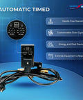 Automatic Timed Tank Drain Valve For Air Compressor Half Inch To Quarter Inch NPT 110 To 120 Volt AC with plug and timer features.
