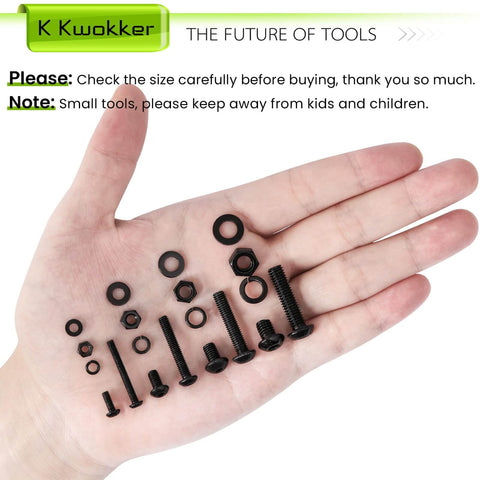 All In One 1160Pcs M3 M4 M5 M6 Nuts And Bolts Kit With Lock Washers Zinc Plated Hex Button Head Screws 12.9 Alloy Steel Fasteners.