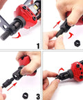 Beast Mode 16 Inch Rivet Nut Tool Kit with 17 Metric and SAE Mandrels, tool-free quick change heads shown in action.
