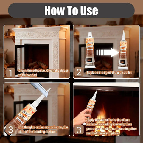 Heavy Duty High Heat Silicone Sealant Set 100ml Clear Heat Resistant Glue Ultra Durable Waterproof Sealant For Fireplace Oven Microwave Stove Cooktop Grill No Mess Pack Of 2 usage instructions