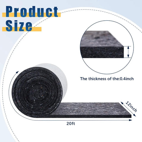 Two Roll Gray Duct Insulation Wrap With Thermal Foil Backing For HVAC Vents And Air Ducts 12 Inch Wide 20 Feet Long, showing thickness.