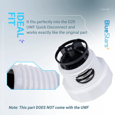 BlueStars 9-100-9002 pressure relief valve replacement kit, white plastic body with black cap, pack of 2 for Polaris pool cleaners