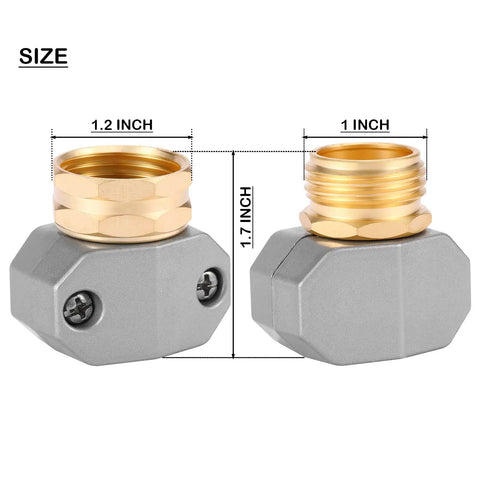 Durable Aluminum And Zinc Garden Hose Coupling Kit For Five Eighth And Three Quarter Inch Hoses, Male And Female Fittings