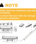 Note on installation size for Tough Two Axis Dros Kit with linear scale for milling lathe and drill equipment.