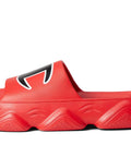 Mens Meloso Squish SL Slides in Scarlet with Plush Footbed Cushioned Comfort Man Made Upper and Lining Slide In Design Bold Logo Detail All Day