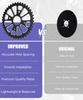 Comparison of Beefy 40 Tooth Sprocket For 420 Chain With 40mm Bore Upgrade versus original sprocket, highlighting improvements in quality.