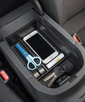 RAV4 Center Console Tray Organizer For All 2019 2020 2021 2022 2023 2024 2025 Models And 2021 2024 RAV4 Prime with items inside