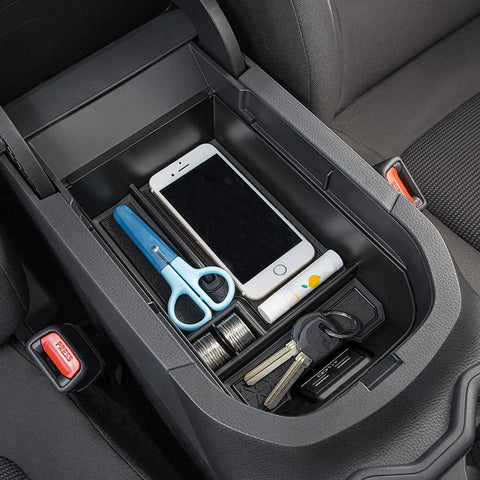 RAV4 Center Console Tray Organizer For All 2019 2020 2021 2022 2023 2024 2025 Models And 2021 2024 RAV4 Prime with items inside