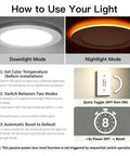 How to use No Sweat 4 Pack Of 6 Inch Ic Rated Led Recessed Can Lights with Downlight and Nightlight modes instructions.