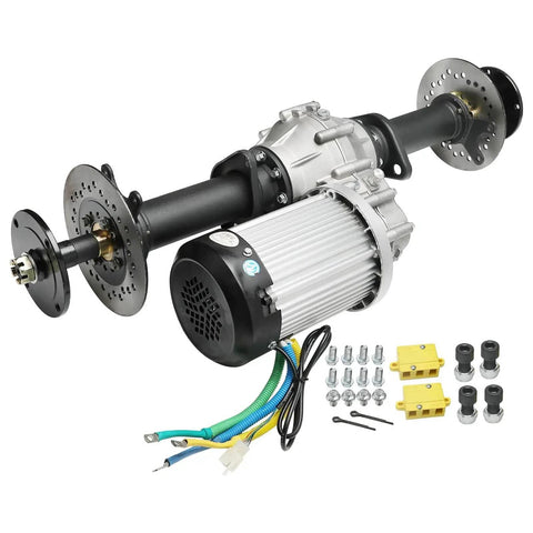 High Power 60V 2500W Brushless Rear Axle Kit With Integrated Differential And 12 To 1 Gearbox Delivers Up To 400Nm Torque