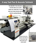 Metal lathe 8x32 in with double chuck, tailstock, and digital control panel