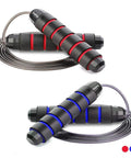 Calorie-Burning Jump Rope For Women, Men, And Kids With Adjustable Length And Ball Bearings, red and blue handle options