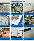 Image showing scenarios for Rock Solid Self Adhesive Roofing Felt Roll Legit Waterproof Membrane Butyl Rubber Flashing Tape for RV Repair.
