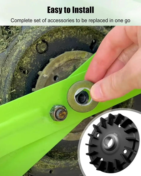 Hand holding washer for Lawn Mower Blade Replacement Kit For 21 Inch Dual Blade Mowers LM2130SP LM2150SP LM2160SP Easy Install