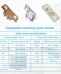 Universal Cabinet Door Hinges 8 Pack Replacement For 110 Degree Compact 33 Screw In Self Closing Hardware With Screws No Sweat Install guaranteed smooth operation, featuring compatible mounting plate models.
