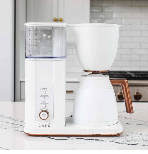 Smart Drip Coffee Maker With 10 Cup Insulated Carafe WiFi Enabled Voice To Brew Technology Matte White SCA Certified Barista Quality Brew