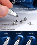 Piercing Ball Grabber Kit with guide needles for 16G-20G use, showing surgical steel tool and components for ear and nose piercing.