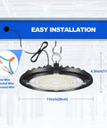 High Bay LED Shop Light 150W, 150 Lumens Per Watt Bright Industrial Ceiling Light, CRI Greater Than 80, UGR Under 22, SMD2835 Chips, Easy Install