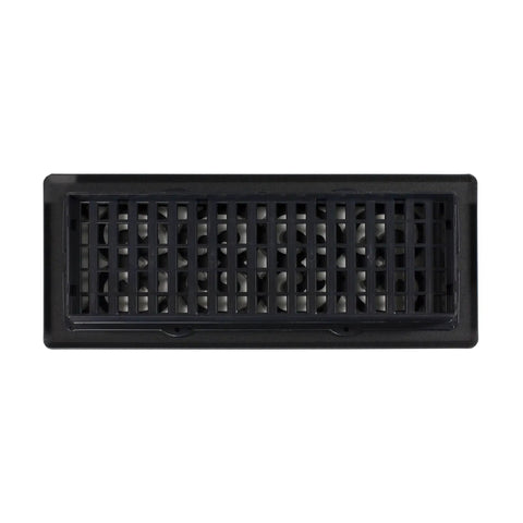 Metal Scroll Decorative Air Vent Cover For 4x12 Floor Register With Adjustable Control Lever And Easy Install For Home AC Vents Textured Black Fits 4x12 Opening