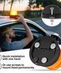 Magnetic Wireless Beacon Light With Rechargeable Battery, Emergency Strobe For Trucks And Vehicles mounted on car roof
