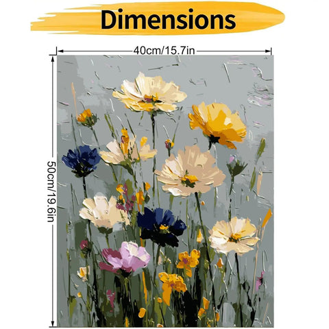 Paint By Numbers Kit For Adults Beginners Wildflowers On Canvas DIY Acrylic Or Oil Easy Step By Step Painting 50x40 cm