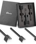 3 Size V Shaped Leather Corner Punch Set 0.98 Inch 1.18 Inch 1.57 Inch For Leatherworking Belt Holes And Edges Pro Grade Alloy Cutter Kit 25mm 30mm 40mm Included displayed in open box with individual punches