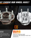 Front Wheel Bearing Hub Assembly 6 Lug Drop In Replacement For Silverado Tahoe Suburban Yukon XL Avalanche Express 1500 1999 To 2006 And Cadillac Escalade 6 Lug OEM 515036 Compatible comparison showing rusted and new hubs
