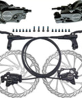 MBT Hydraulic Disc Brake Set For Mountain Fat Road And EBikes 160mm Rotors Black with levers and bolts