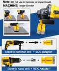 13-Piece Diamond Tile Hole Saw Kit For Ceramic Porcelain Granite Marble used with electric drill and angle grinder.