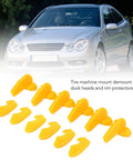 Six Pack Tire Changer Rim Protectors: Universal Wheel Edge Inserts shown with a car, durable plastic kit for mount and demount