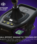 VelocityOne multi-shift sim racing shifter and handbrake, front view showing gear lever and yellow buttons on black console