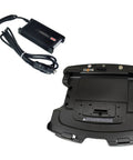 Rock Solid Desk Cradle With Quick Charge Adapter For Rugged Laptops Compatible With Toughbook 54 And 55 secure docking station with cables.