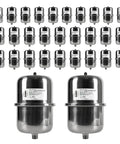 Pro Grade 2L Mini Thermal Expansion Tank With Half Inch Male Pipe Thread Tough As Nails Stainless Steel Body Built Different For Water Heater Protection And Zero Friction Pressure Relief In Tight Spots arranged in a group.