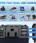 Road Ready 150 Watt Car Power Inverter Plugs Straight Into Cigarette Lighter To Crank Out 12V DC To 110V AC With Dual 3.1A USB Ports And Standard Outlet For Solid Everyday Charging On The Fly, featuring output ports and usage examples.