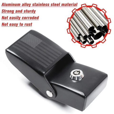Heavy Duty Aluminum Hood Latch Kit with Locking Hood Catch for Jeep Wrangler JK JL Gladiator JT 2007-2025, metal close-up