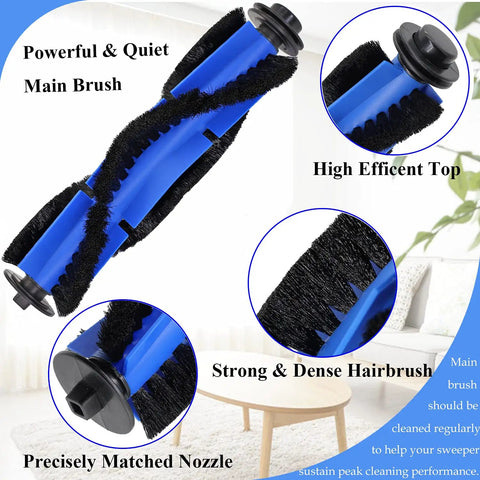 Replacement Parts Kit For Eufy Robotic Vacuums 11S Max, 15C Max, 30C Max, G30 Series, featuring blue roller brush detail
