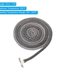 PATIKIL 3/8in x 118in graphite fiberglass round wood stove gasket rope, black for stove/fireplace door