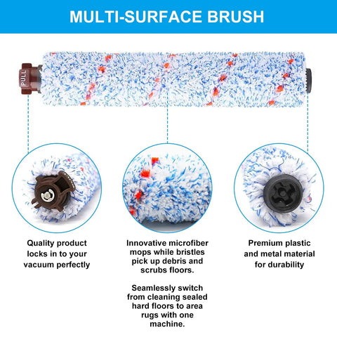 8 Pack Replacement Parts Kit For CrossWave 1785 Series Vacuum Cleaner Includes 4 Multi Surface Brush Rolls And 4 Vacuum Filters