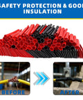 Heat Shrink Tubing Kit With Adhesive Lined 2 To 1 Ratio 150 Pcs Eight Sizes From 2mm To 13mm Black And Red Before After