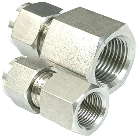 Heavy Duty Stainless 316L Tube Compression Union Fitting NPT Female To 1/8 1/4 3/8 1/2 Inch And 3mm 6mm 8mm End Sizes Built To Last SUS316L Plumbing Adapter
