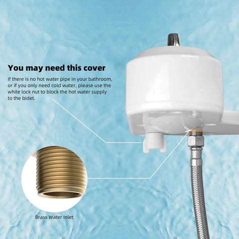 Dual Nozzle Bidet Attachment For Toilet With Self Cleaning Nozzles And Hot And Cold Water Spray valve and brass water inlet