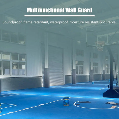 Banish Wall Scuffs And Door Dings Cold With Heavy Duty Self Adhesive Wall Protectors Black Foam Bumper Strips Durable Paint Shield For Garage Cars Playrooms And Gyms 3cm Thick 32 Ft Roll seen in a gym with soundproof and moisture resistant features.