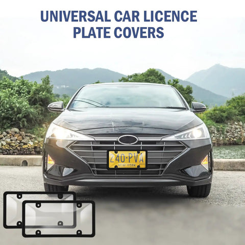 Two Pack Matte Clear License Plate Covers And Frames Set For Front Cars ABS Plastic Corrosion Resistant Weatherproof