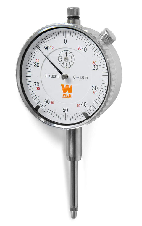 1 Inch Precision Dial Indicator With .001 Inch Resolution, Stainless Steel Rack And Contact Tip, 2 Inch Display Face